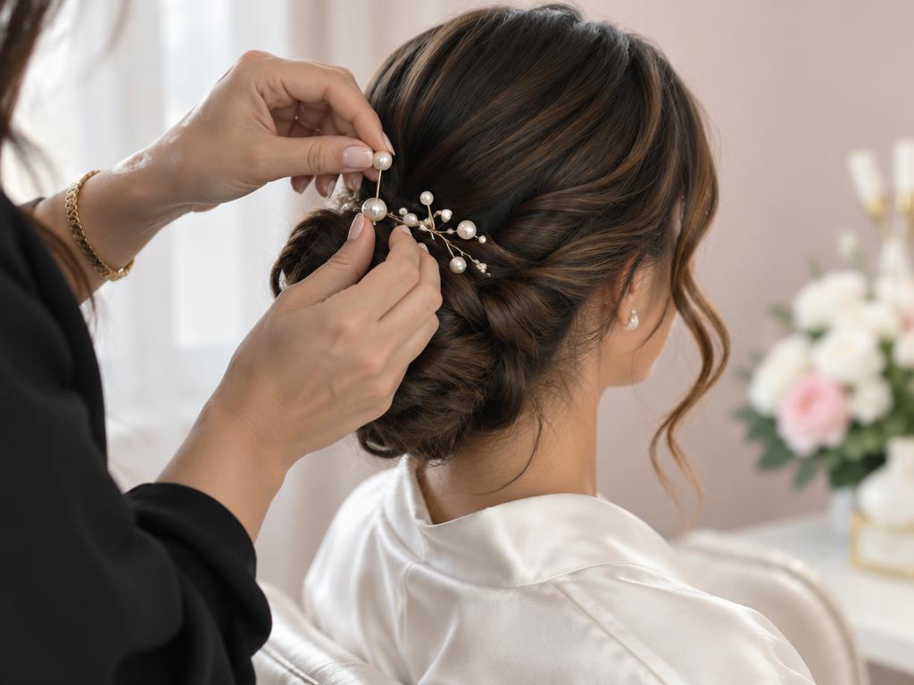 A bride preparing for her wedding day